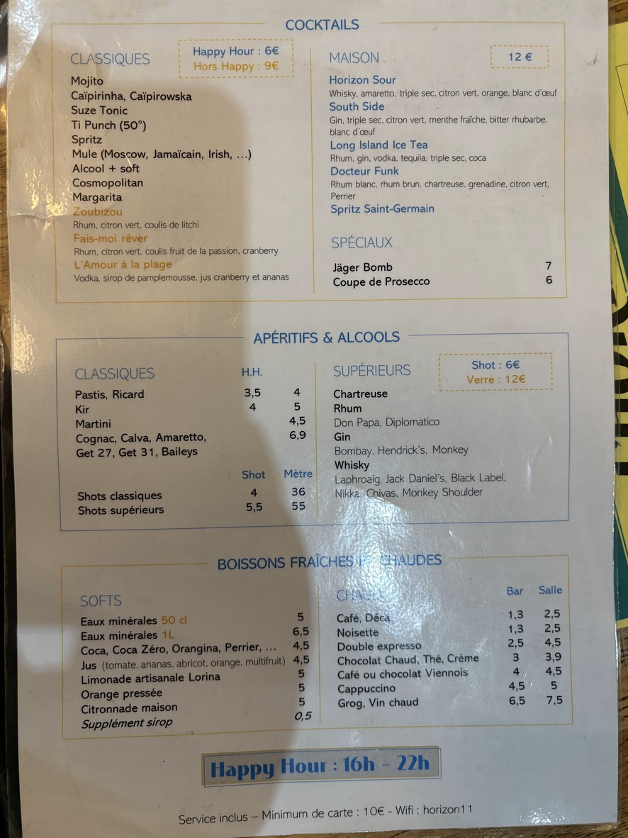 L'Horizon menu 3