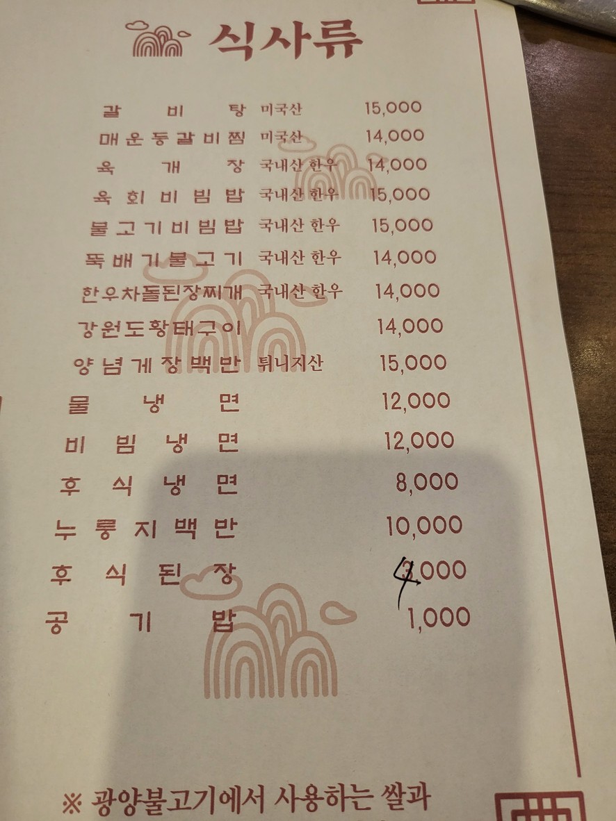 광양불고기 menu 2