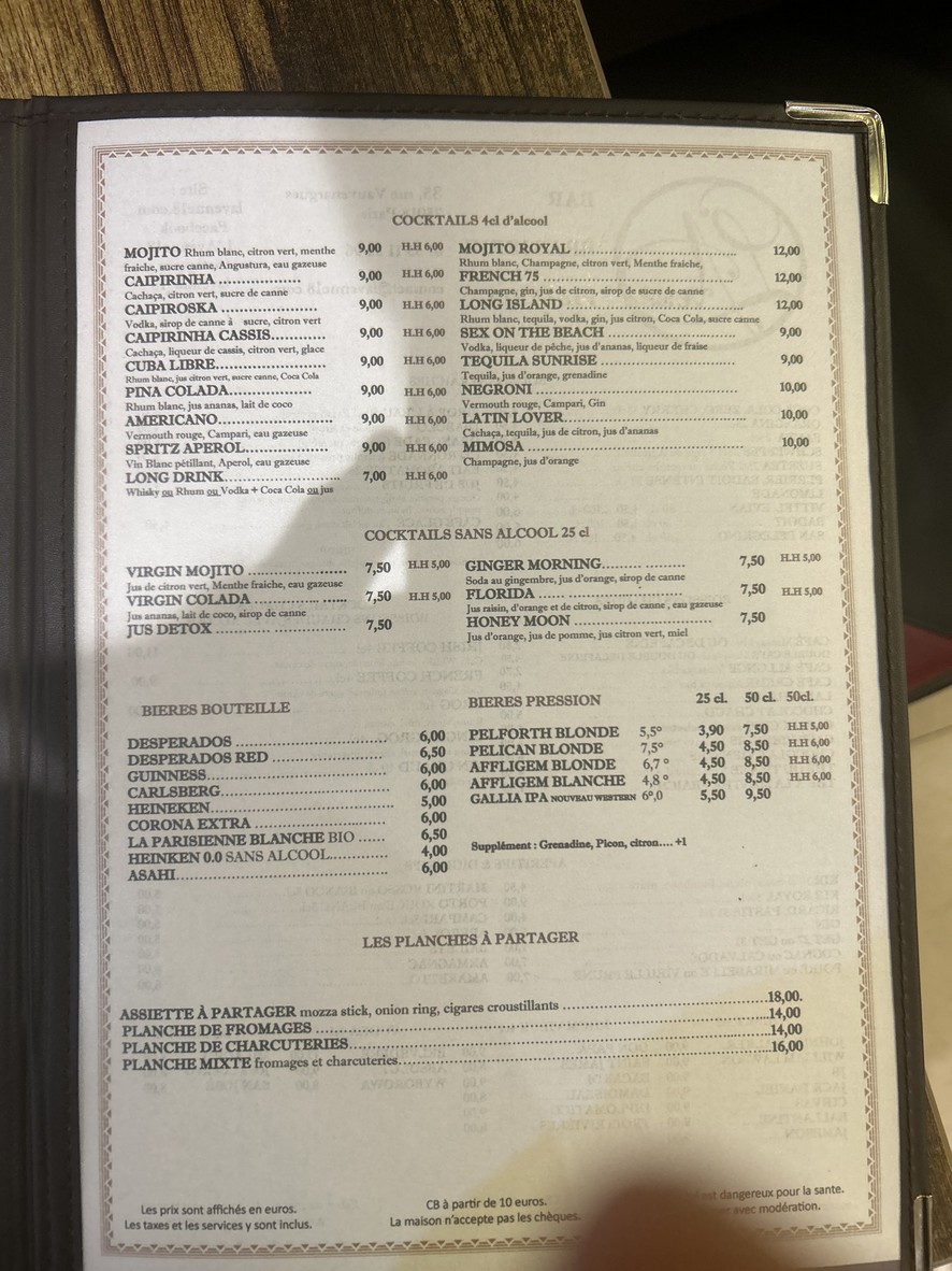 L'Avenue menu 3