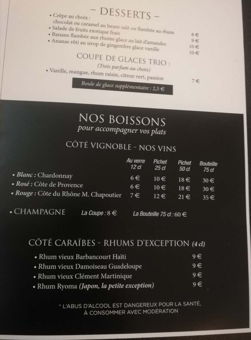 Katoro restaurant caraibeen menu 3