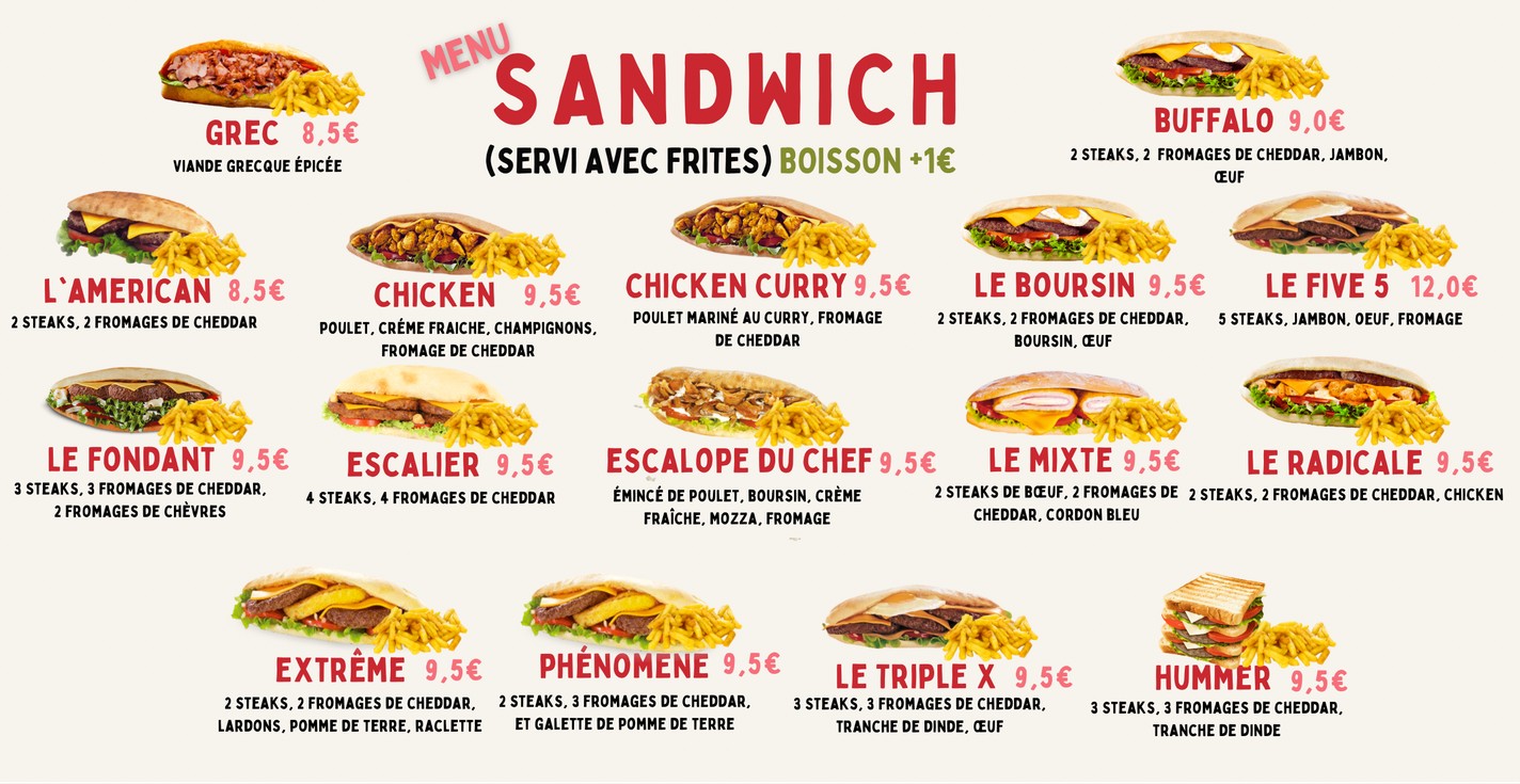 Pizzeria Sandwicherie Galia menu 2