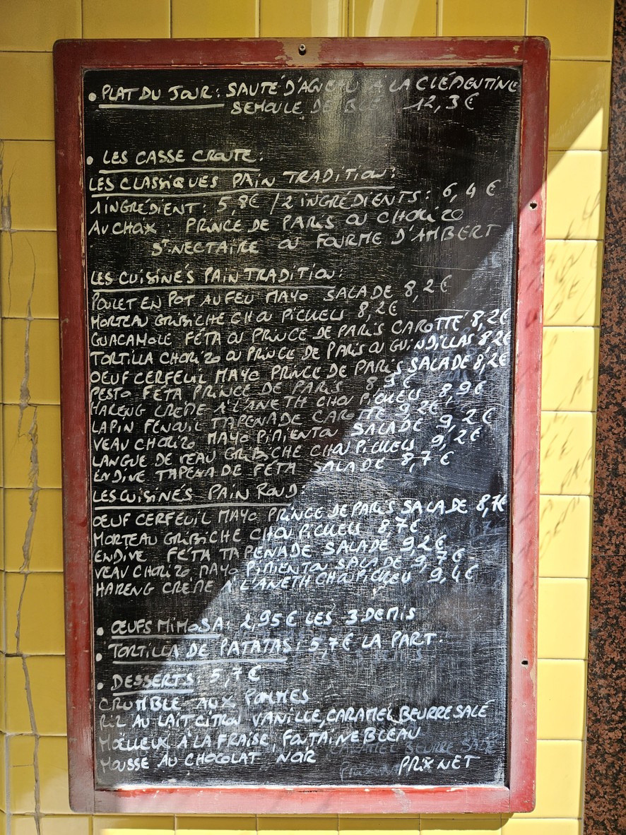 Chez Aline menu 1