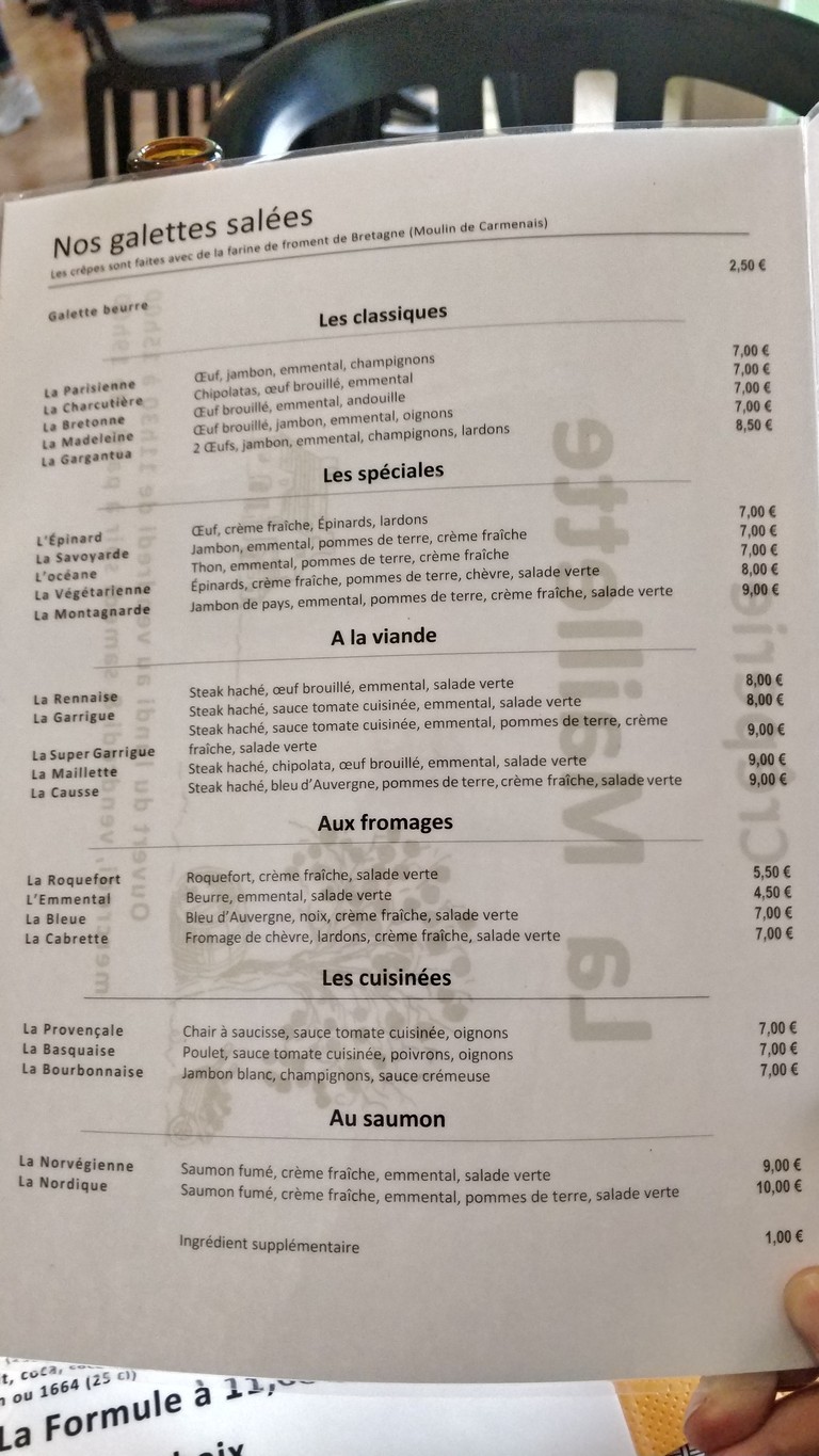La Maillette - Issy-les-Moulineaux menu 1