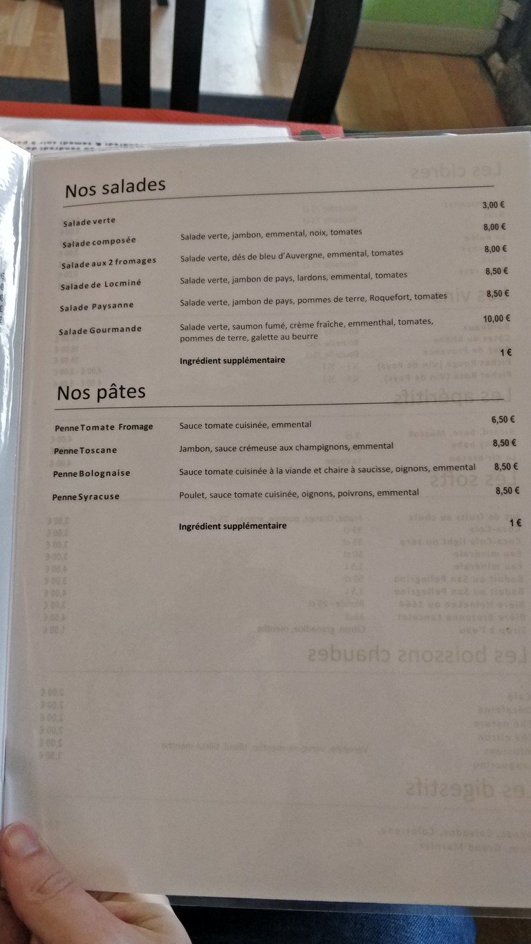 La Maillette - Issy-les-Moulineaux menu 2