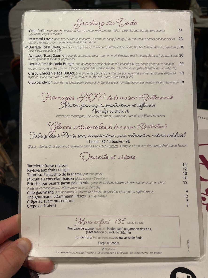 Dada menu 2