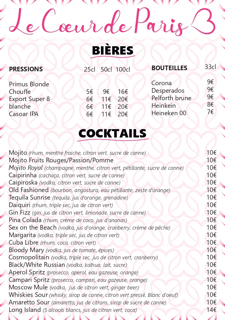 La Mercerie menu 2