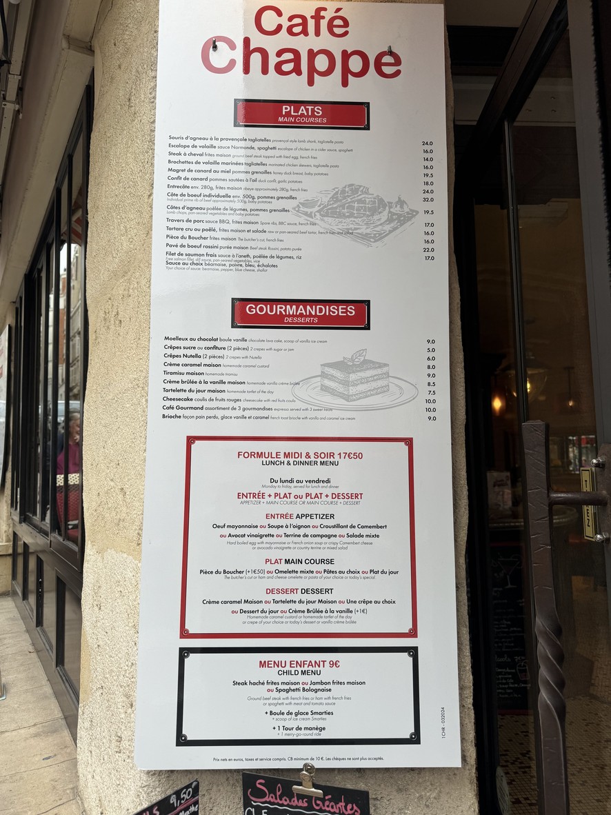 Café Chappe menu 2