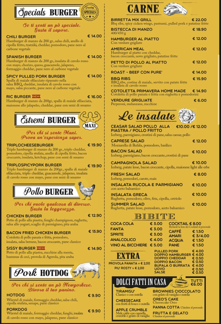 Birretta Wine and Food menu 2