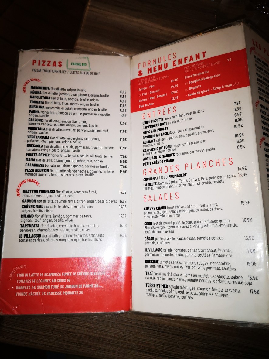 O'Villagio menu 3