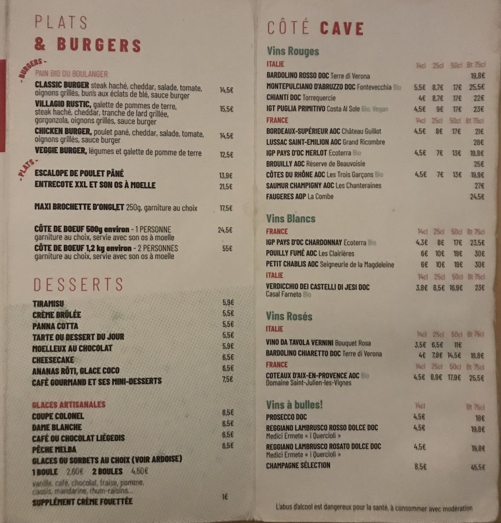 O'Villagio menu 4