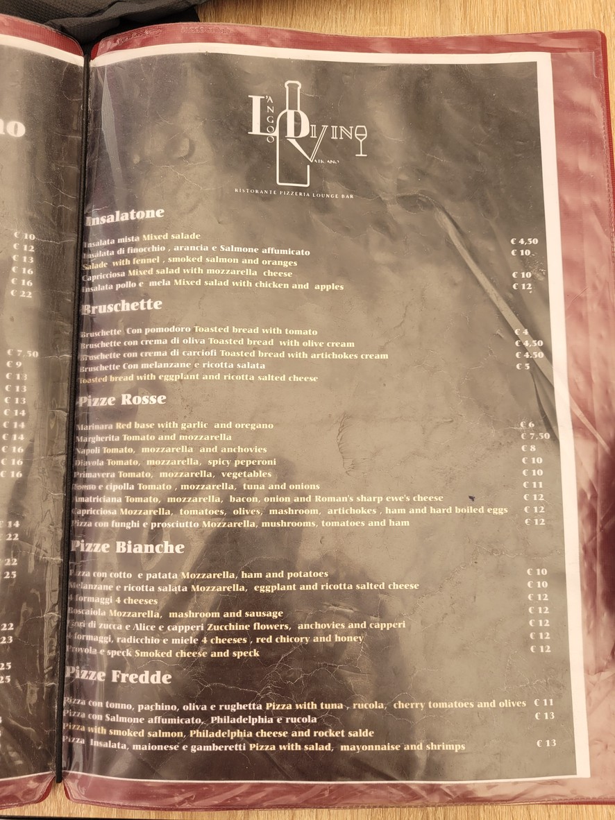 Ristorante L'Angolo Divino al Vaticano menu 3