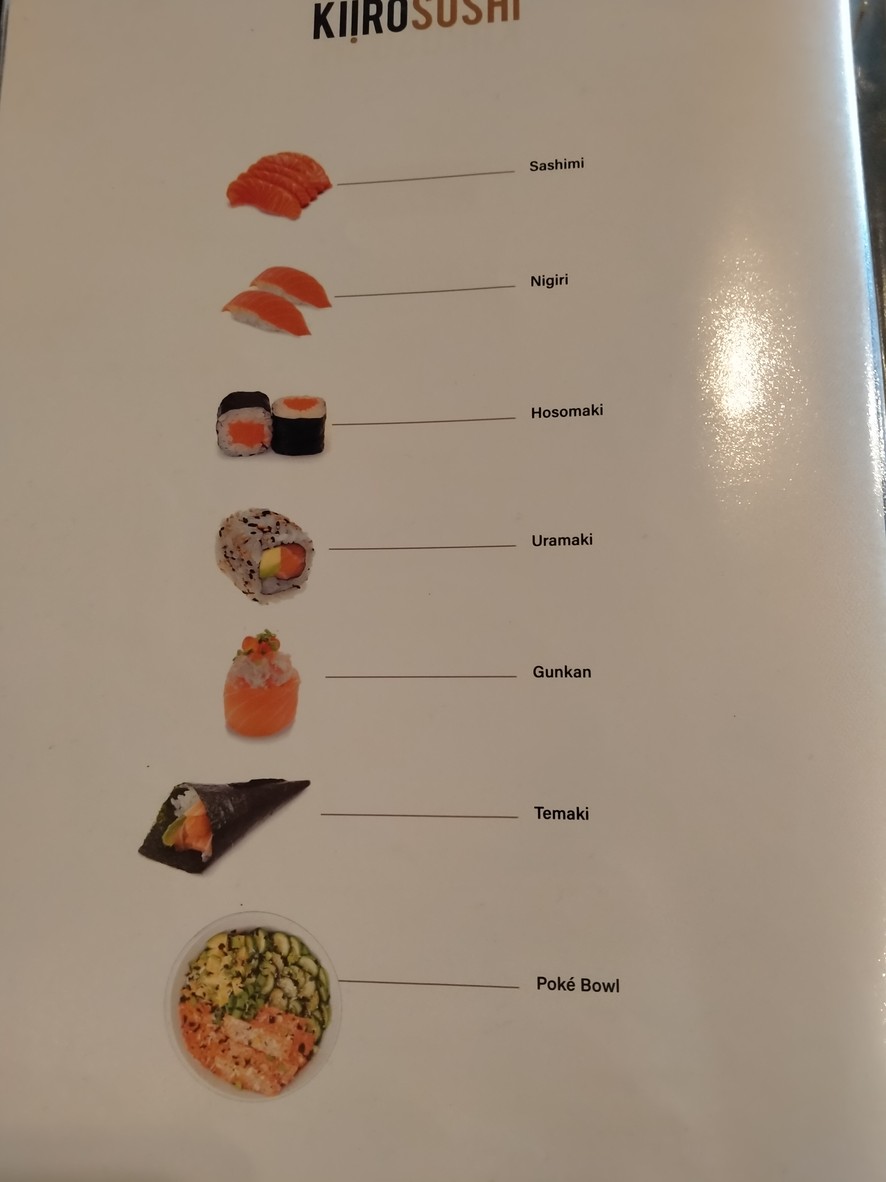 Kiiro Sushi menu 1
