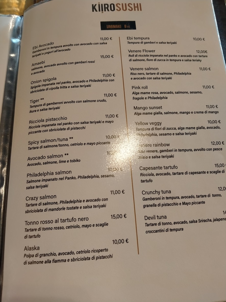 Kiiro Sushi menu 4