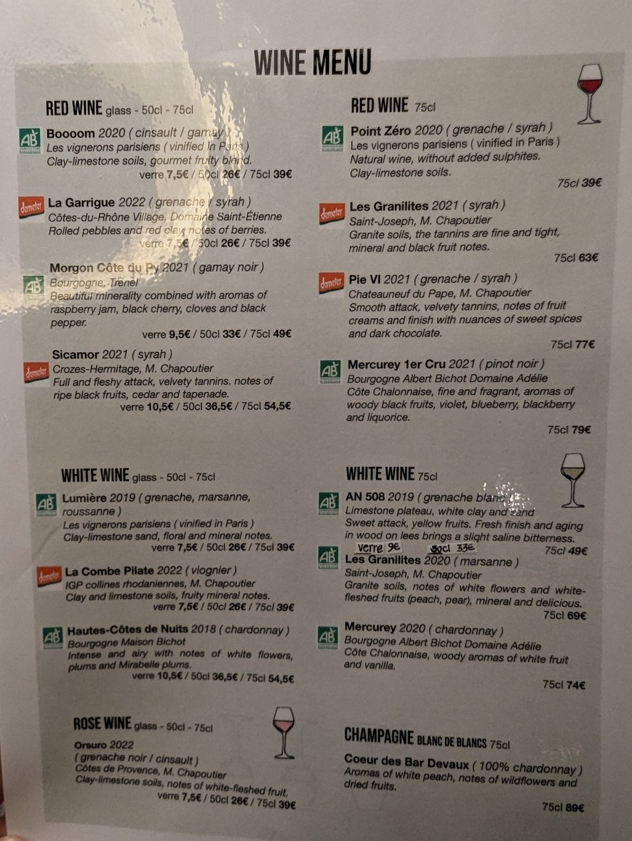 Le Potager de Charlotte menu 2