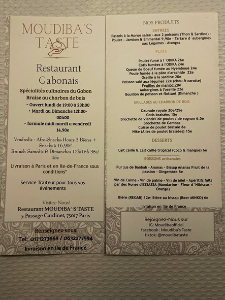 Moudiba's Taste Restaurant Gabonais