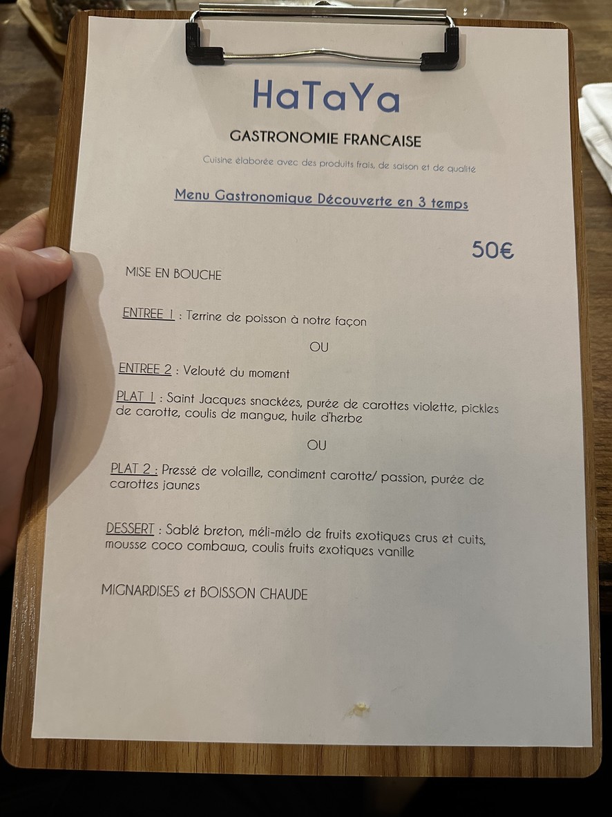 Restaurant HaTaYa Paris 14 menu 2