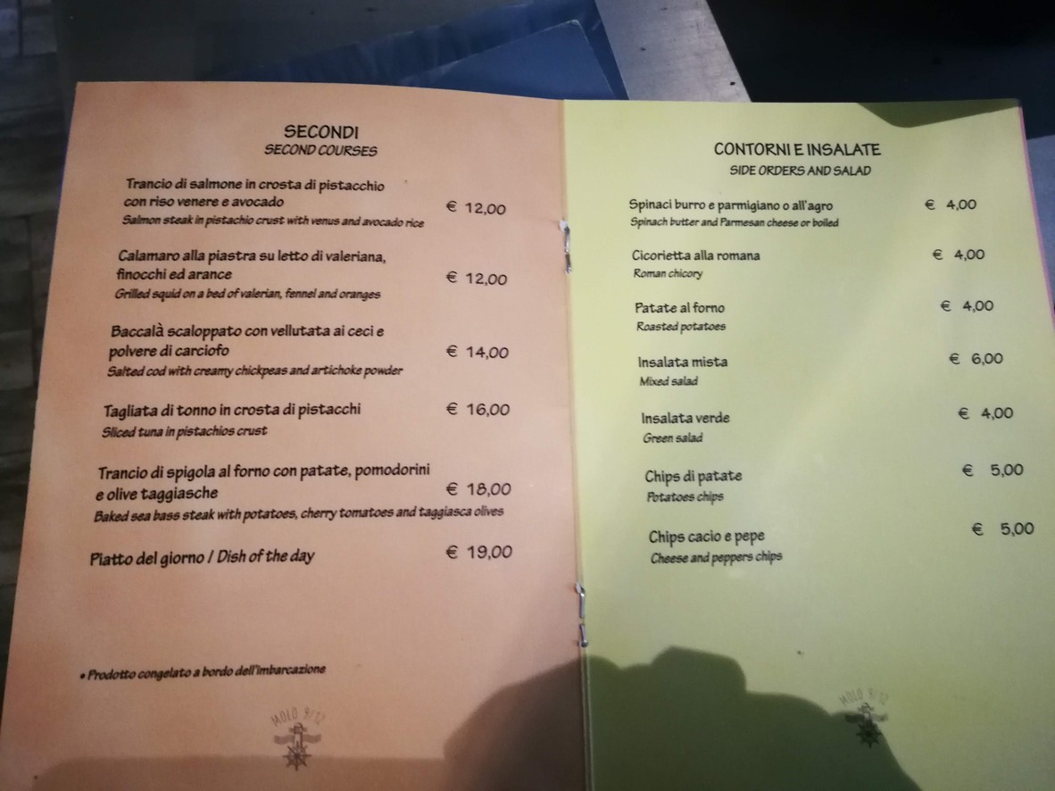 Molo 9/12 Fish Bar & Restaurant menu 2