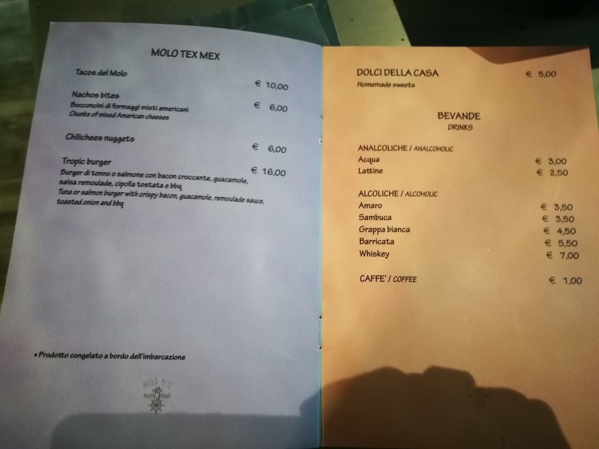 Molo 9/12 Fish Bar & Restaurant menu 3