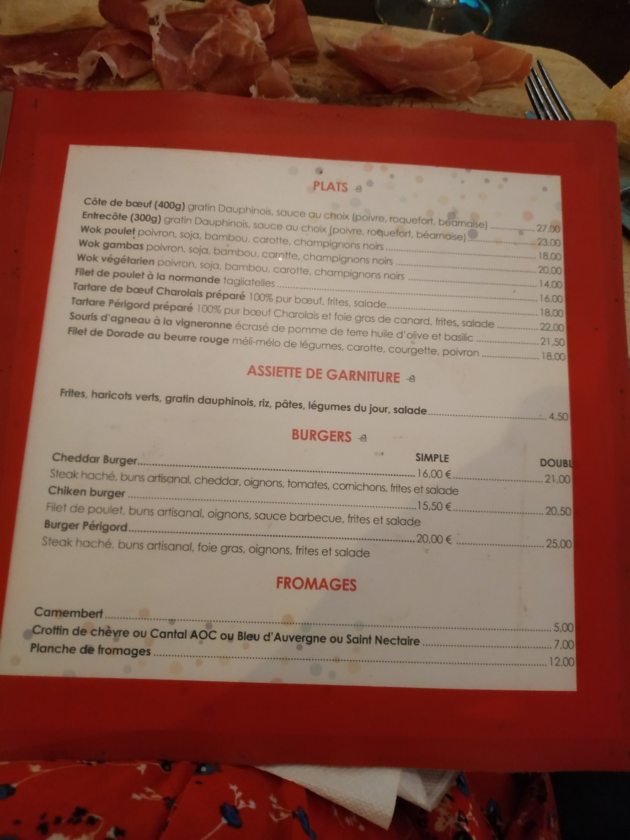 Bistrot en Ville menu 4