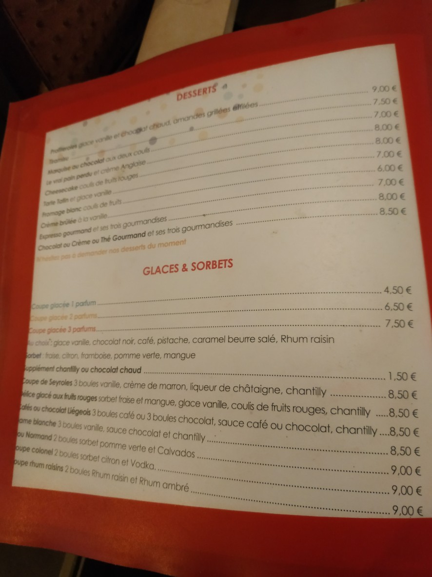 Bistrot en Ville menu 5