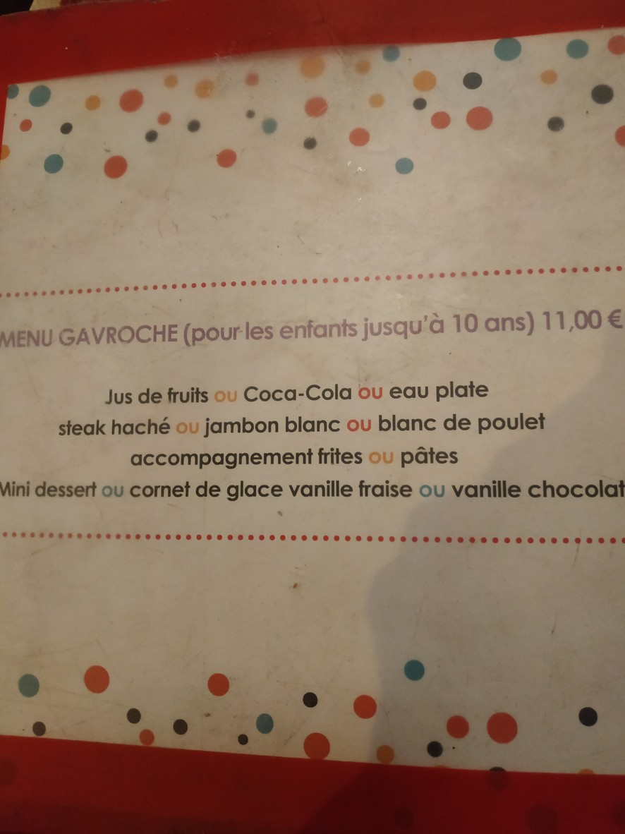 Bistrot en Ville menu 6