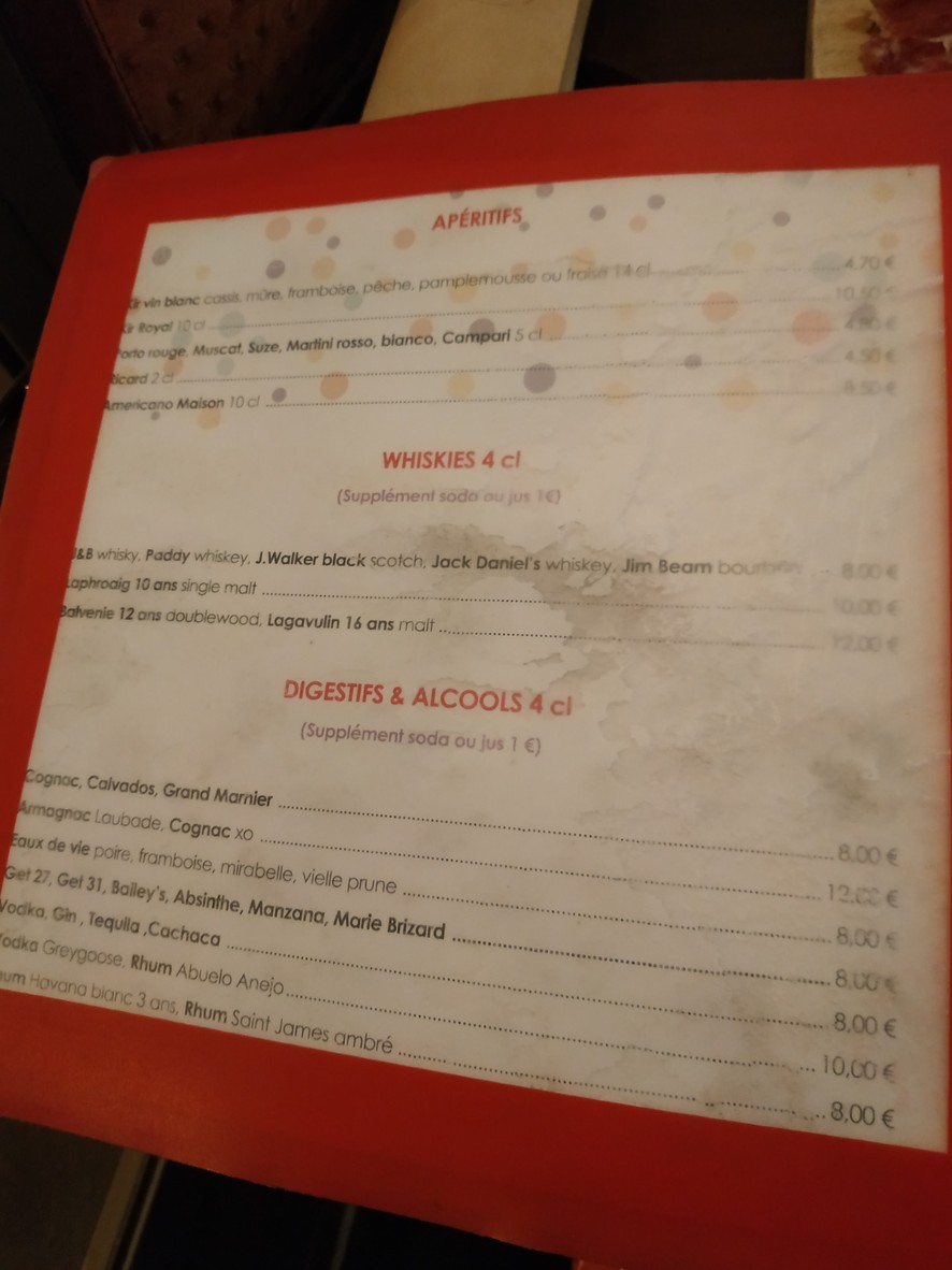 Bistrot en Ville menu 8