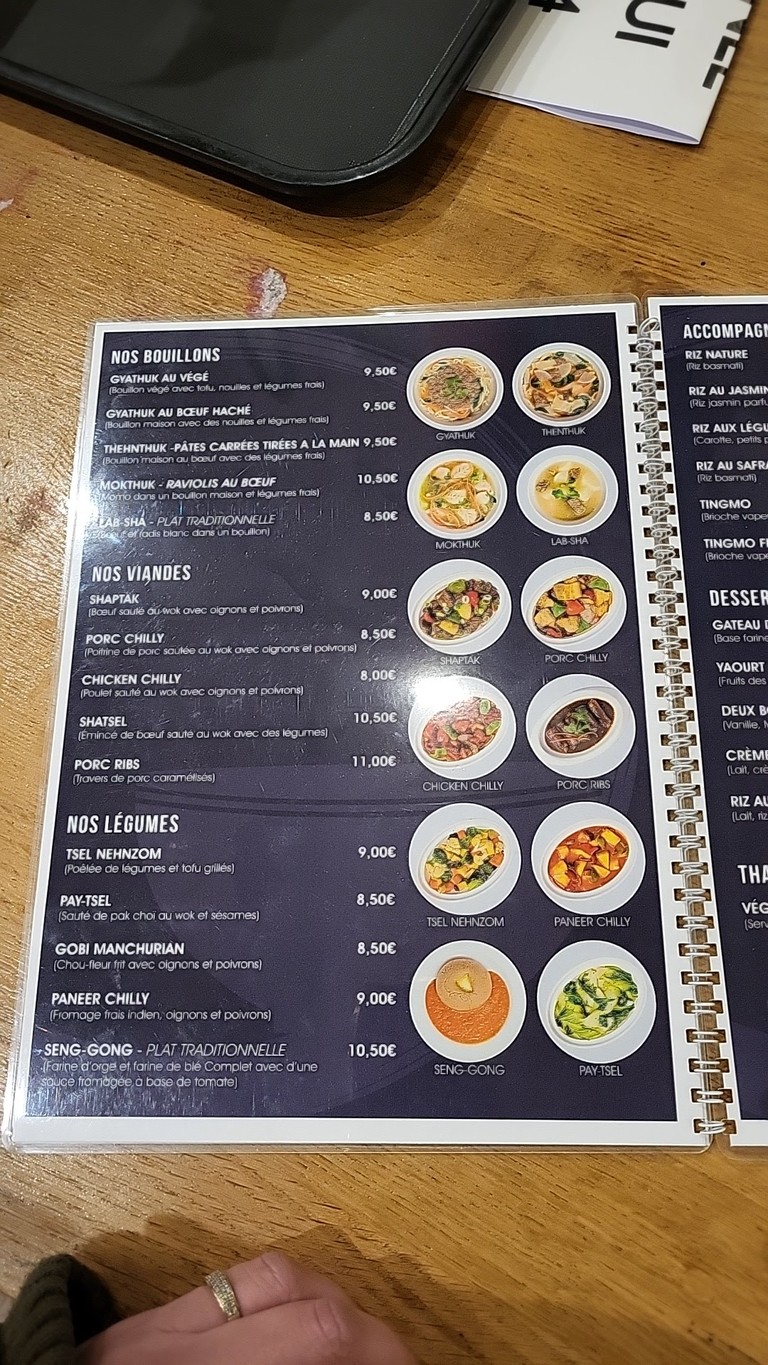 TIBET CORNER menu 2