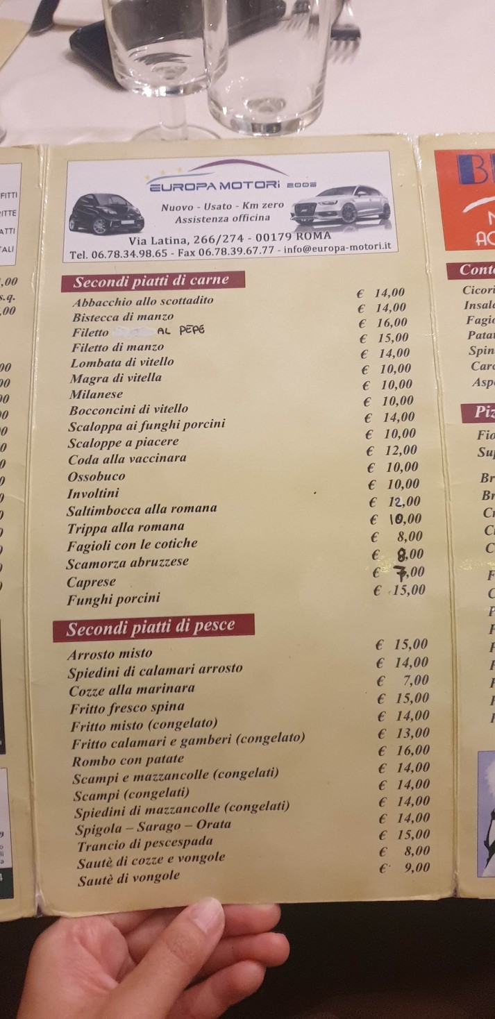 La Zingarella menu 2