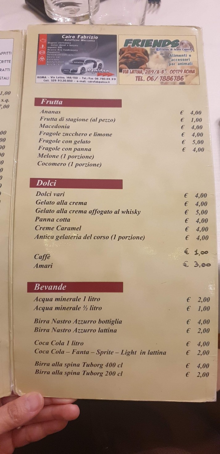 La Zingarella menu 4