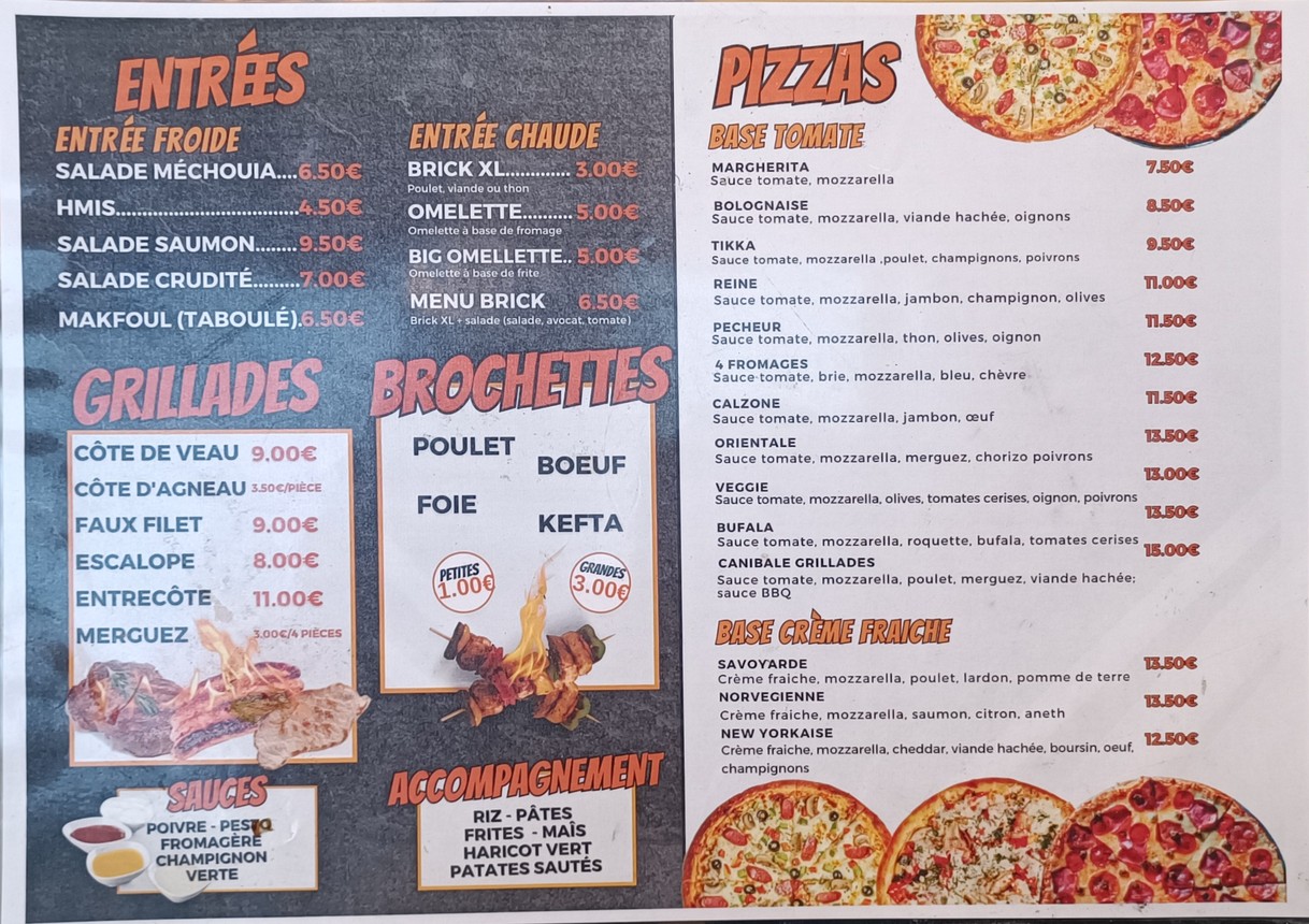 SAM GRILL menu 1