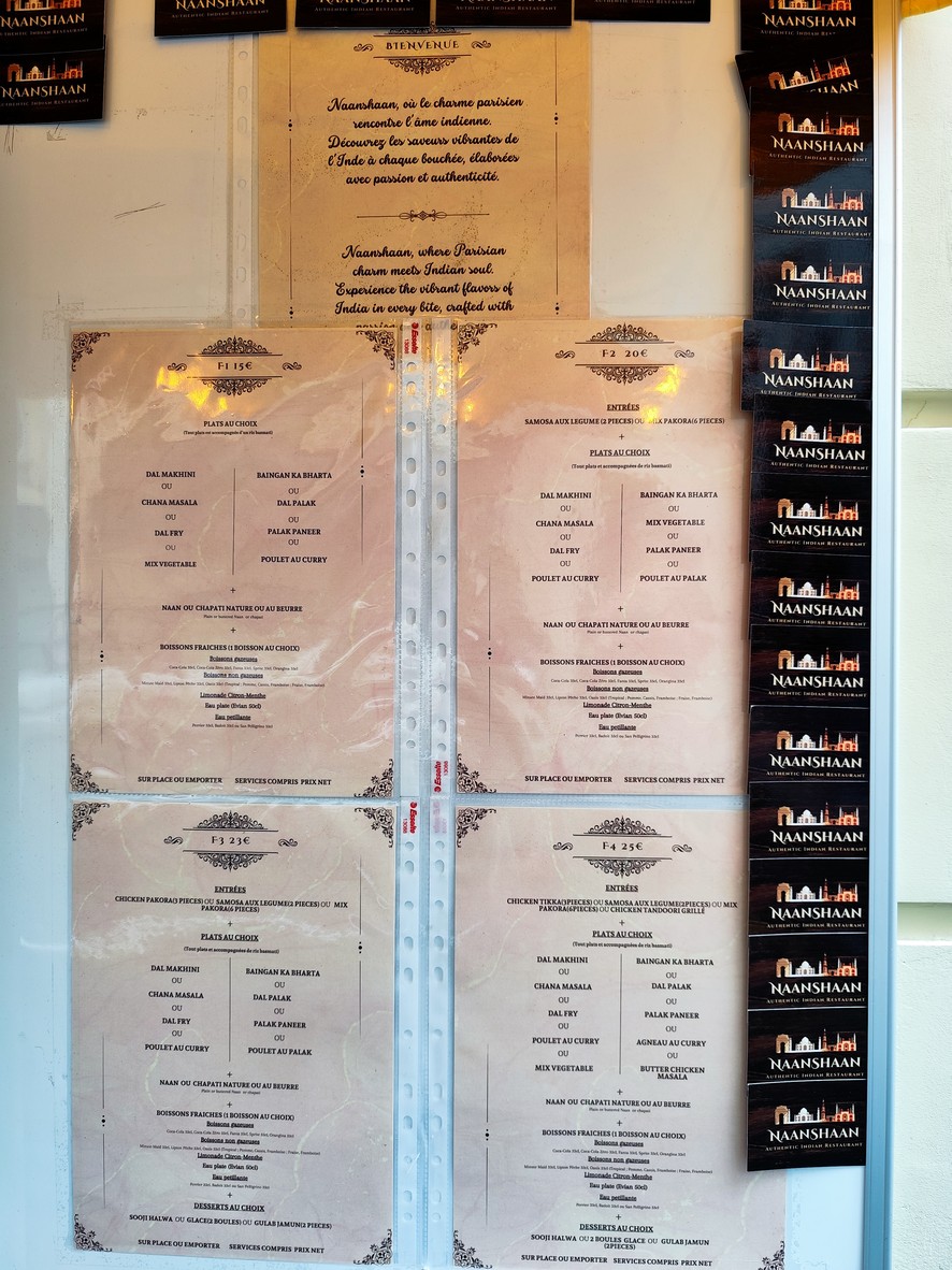Naan Shaan menu 1