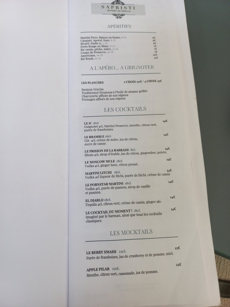 사프리스티 menu 1