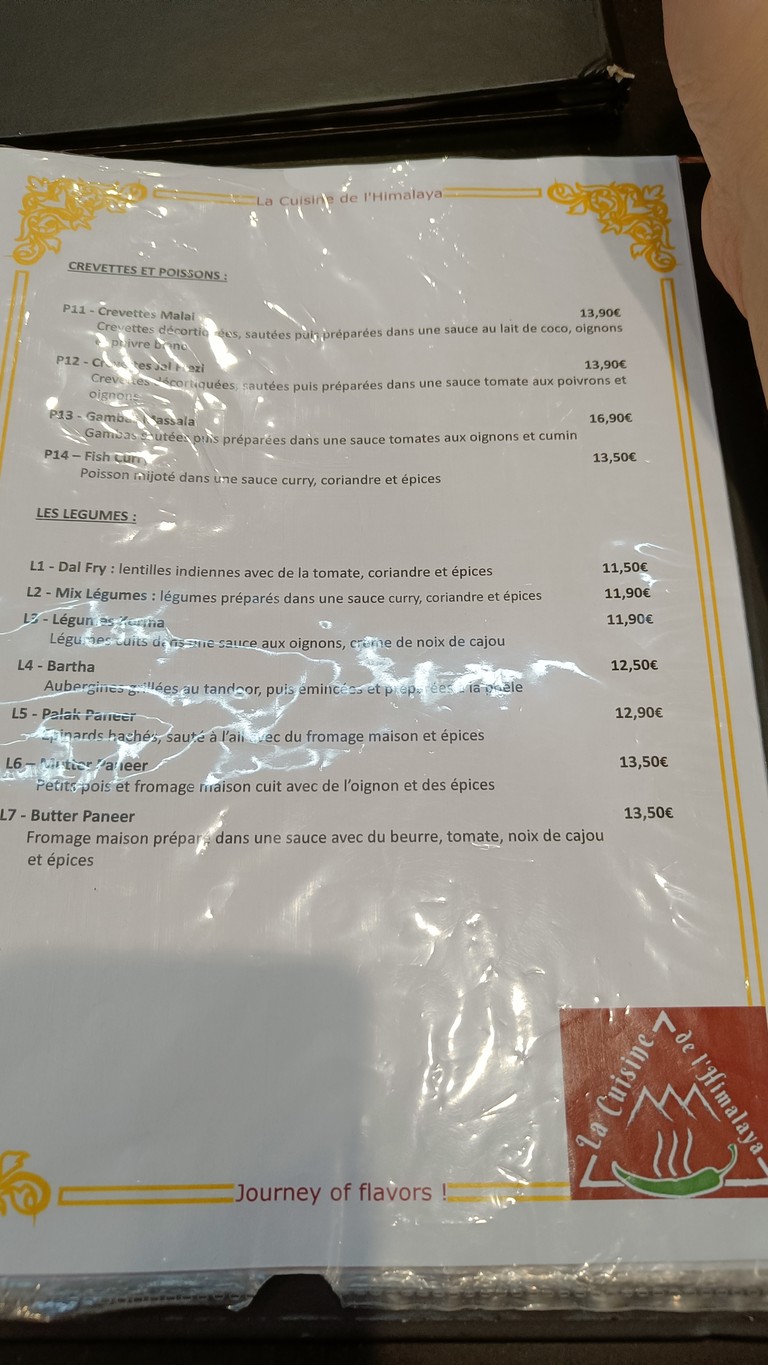 La Cuisine de l'Himalaya - Journey of Flavor menu 3