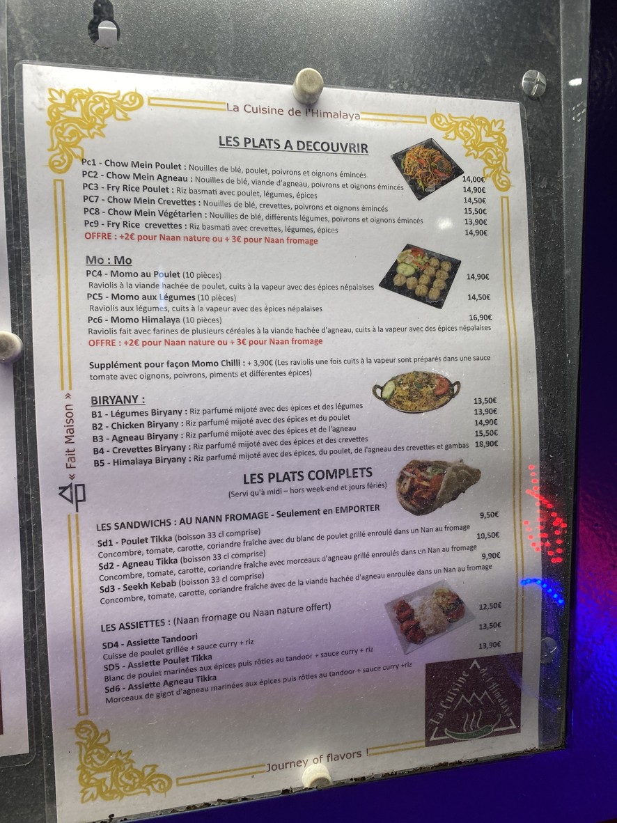 La Cuisine de l'Himalaya - Journey of Flavor menu 4