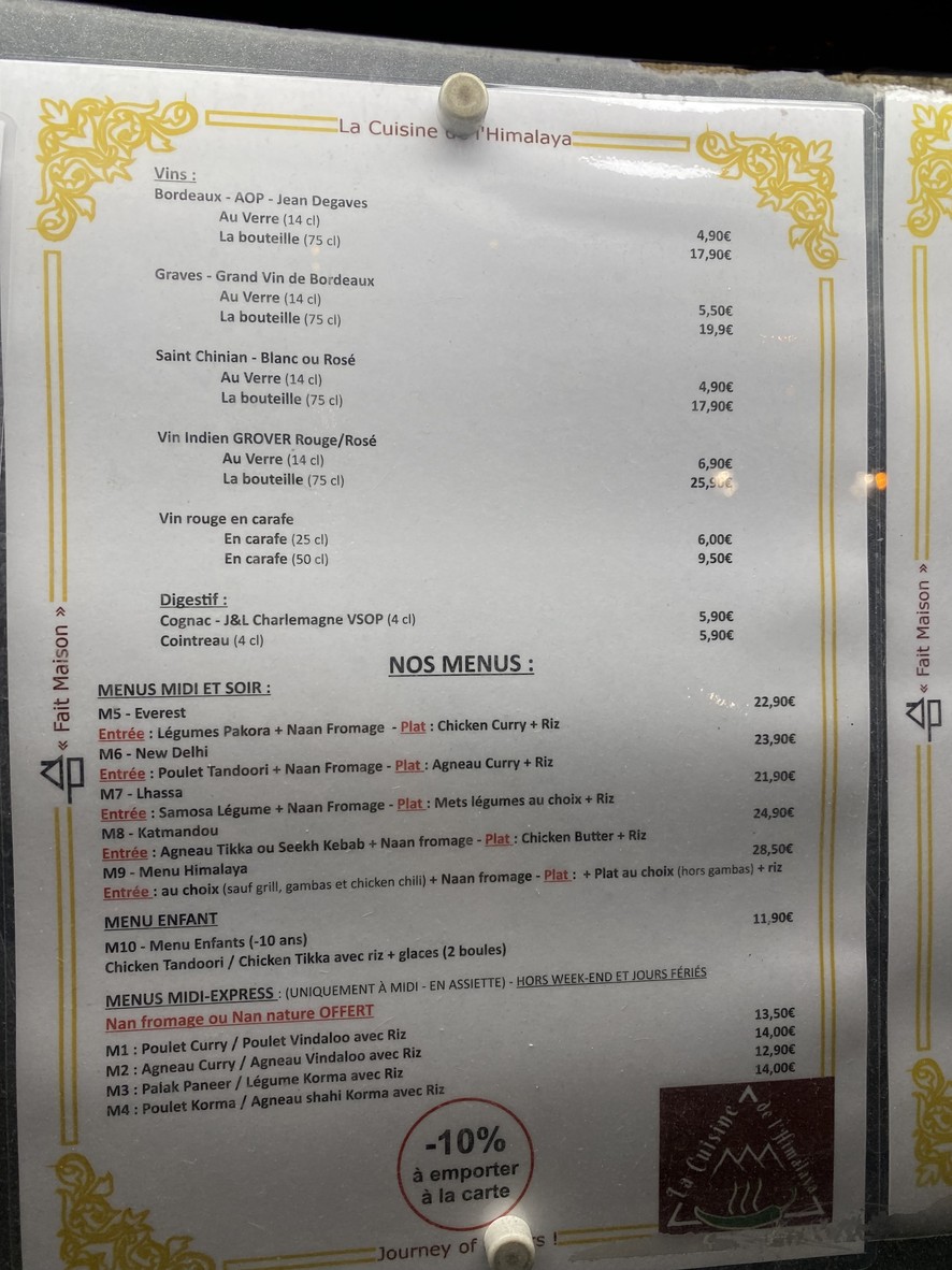 La Cuisine de l'Himalaya - Journey of Flavor menu 6