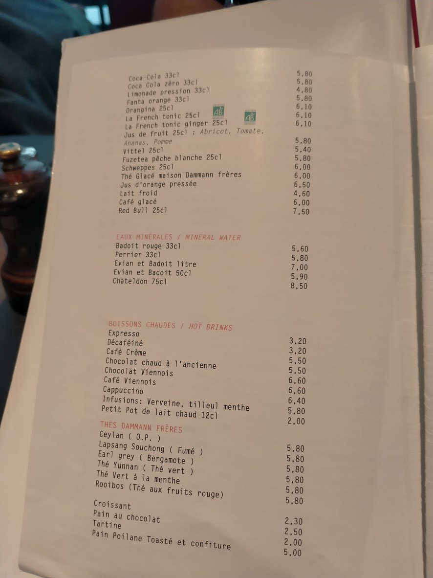 Le Bosquet menu 4