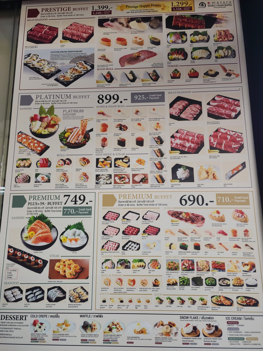 Masaru Shabu & Sushi Buffet menu 2