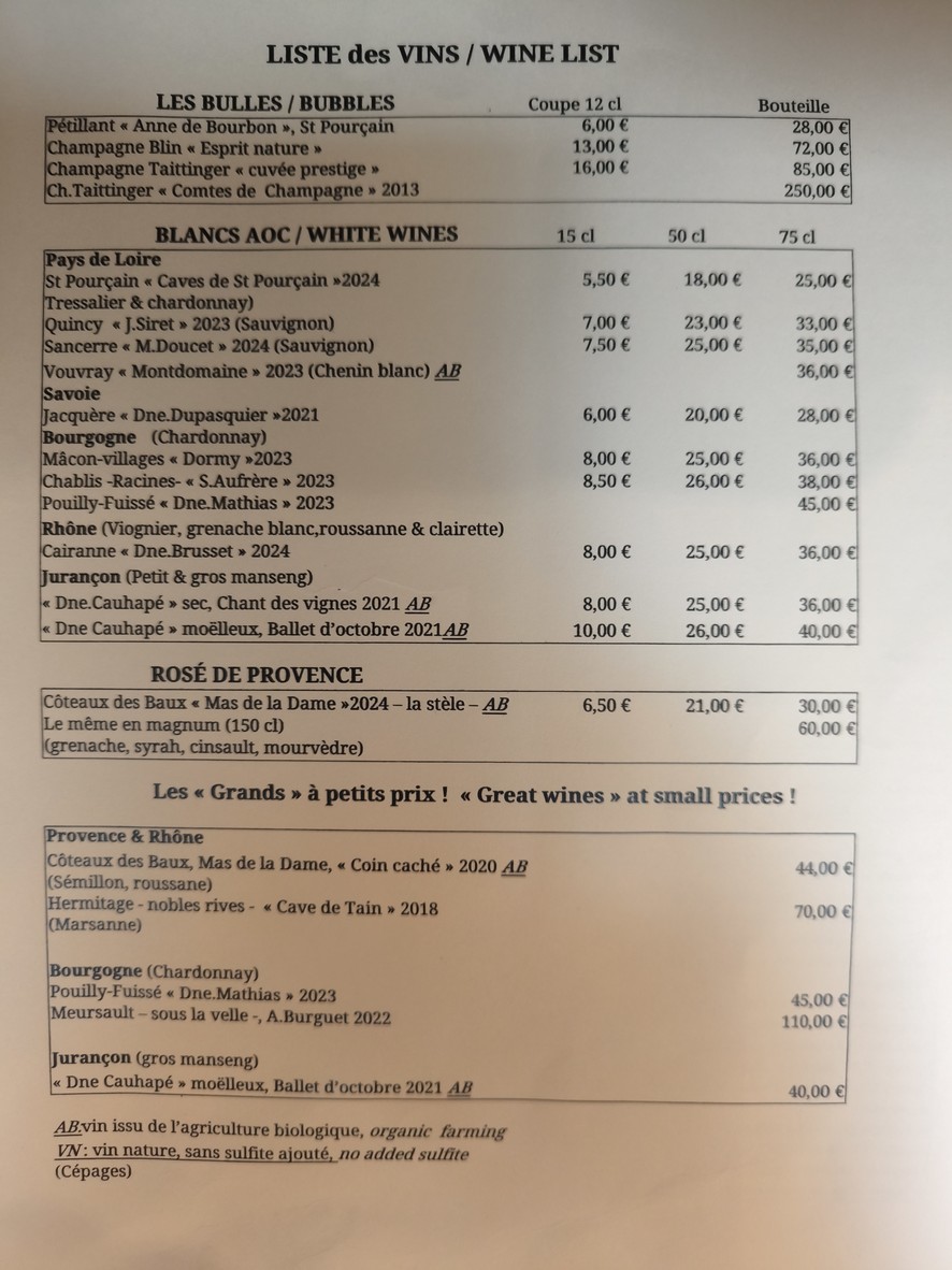 Le Petit Vendôme menu 3