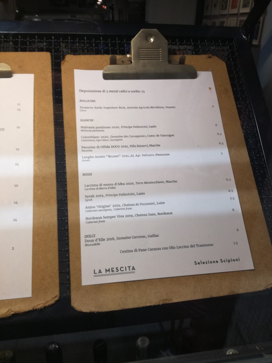 Magazzino Scipioni menu 3