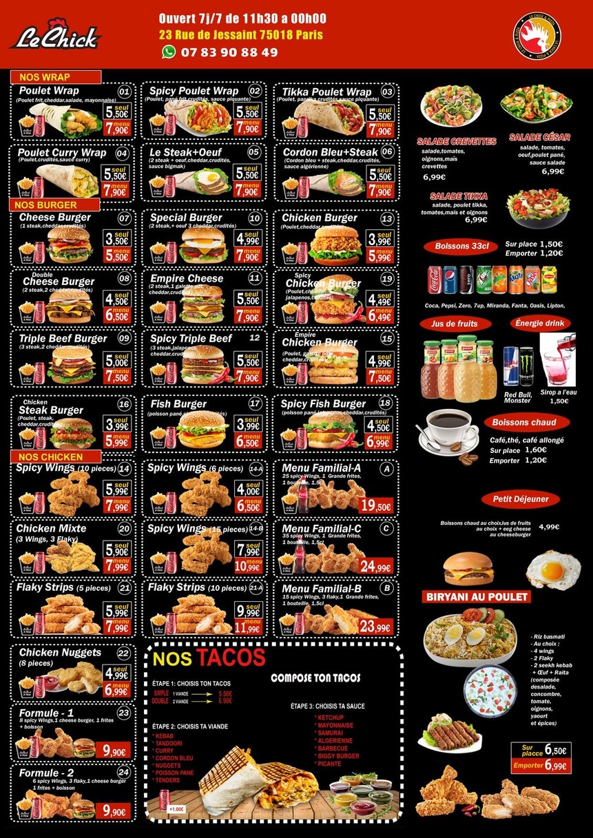 Le chick menu 1