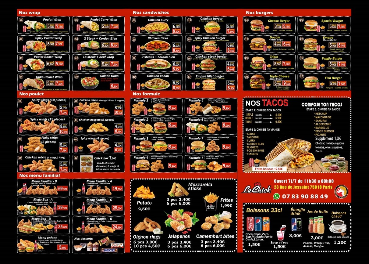 Le chick menu 2