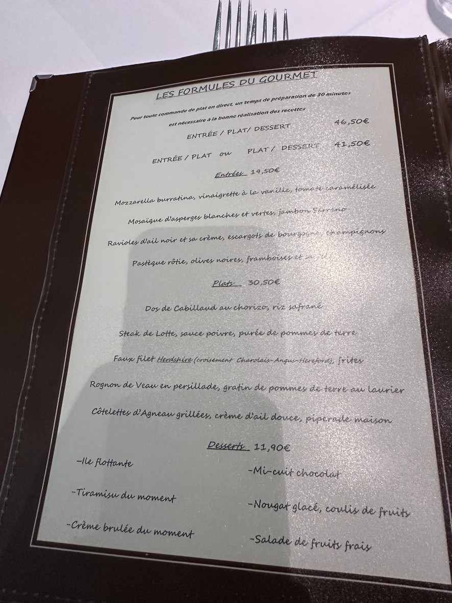 Le Gourmet menu 1