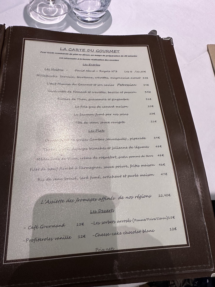 Le Gourmet menu 2