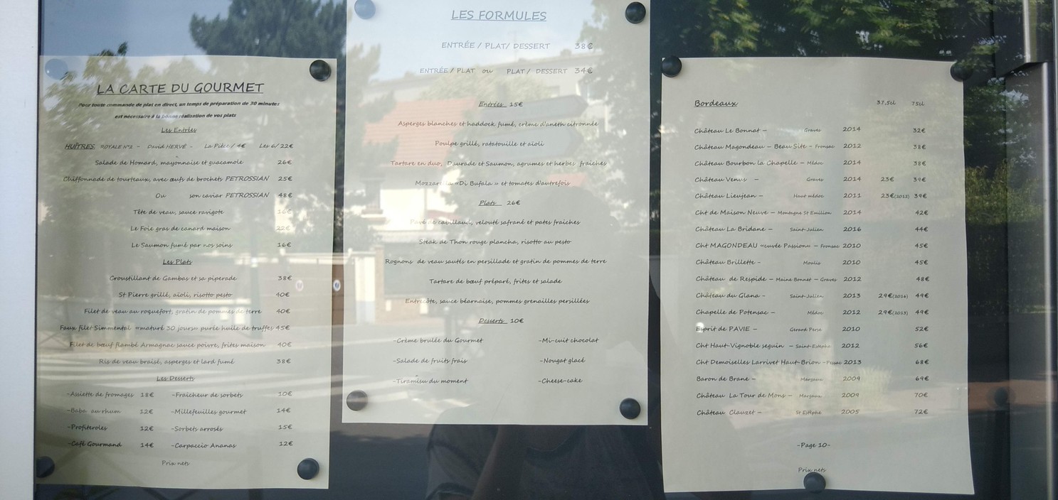 Le Gourmet menu 4