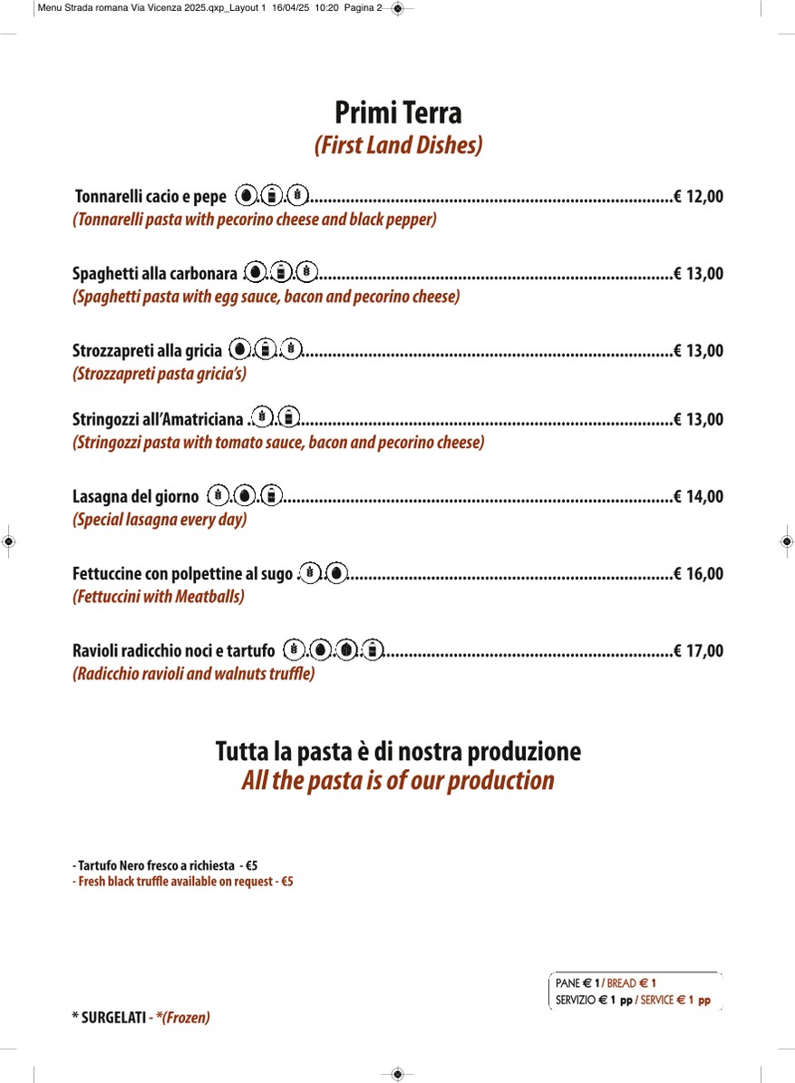 STRADAROMANA Restaurant menu 2