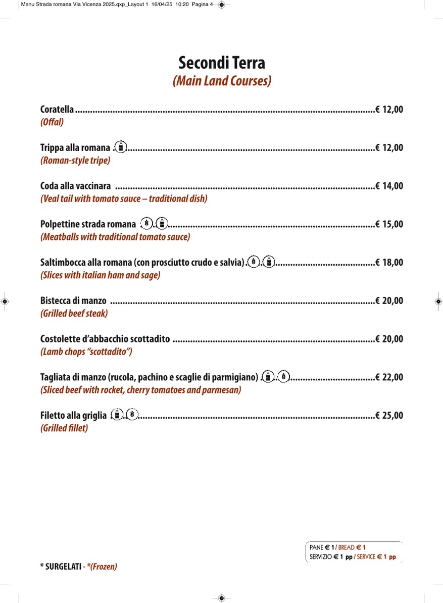 STRADAROMANA Restaurant menu 4
