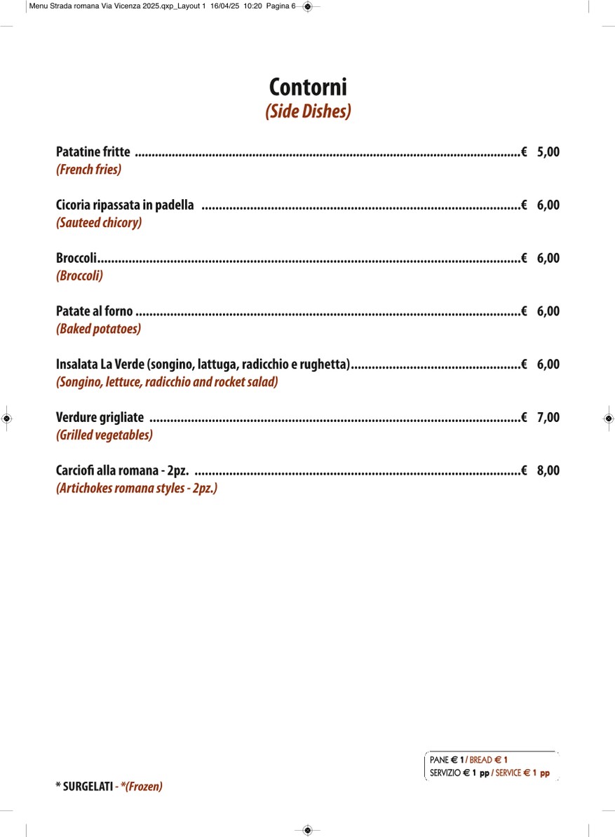 STRADAROMANA Restaurant menu 6