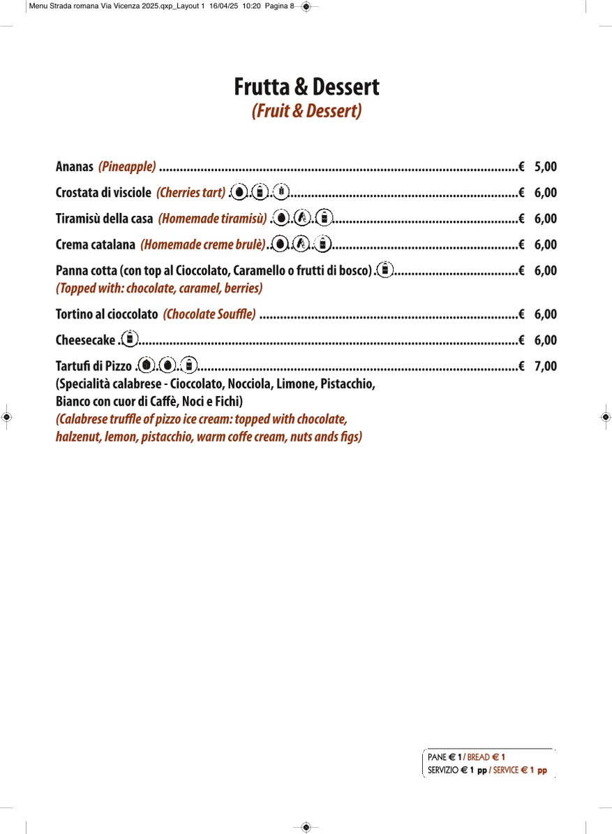 STRADAROMANA Restaurant menu 8