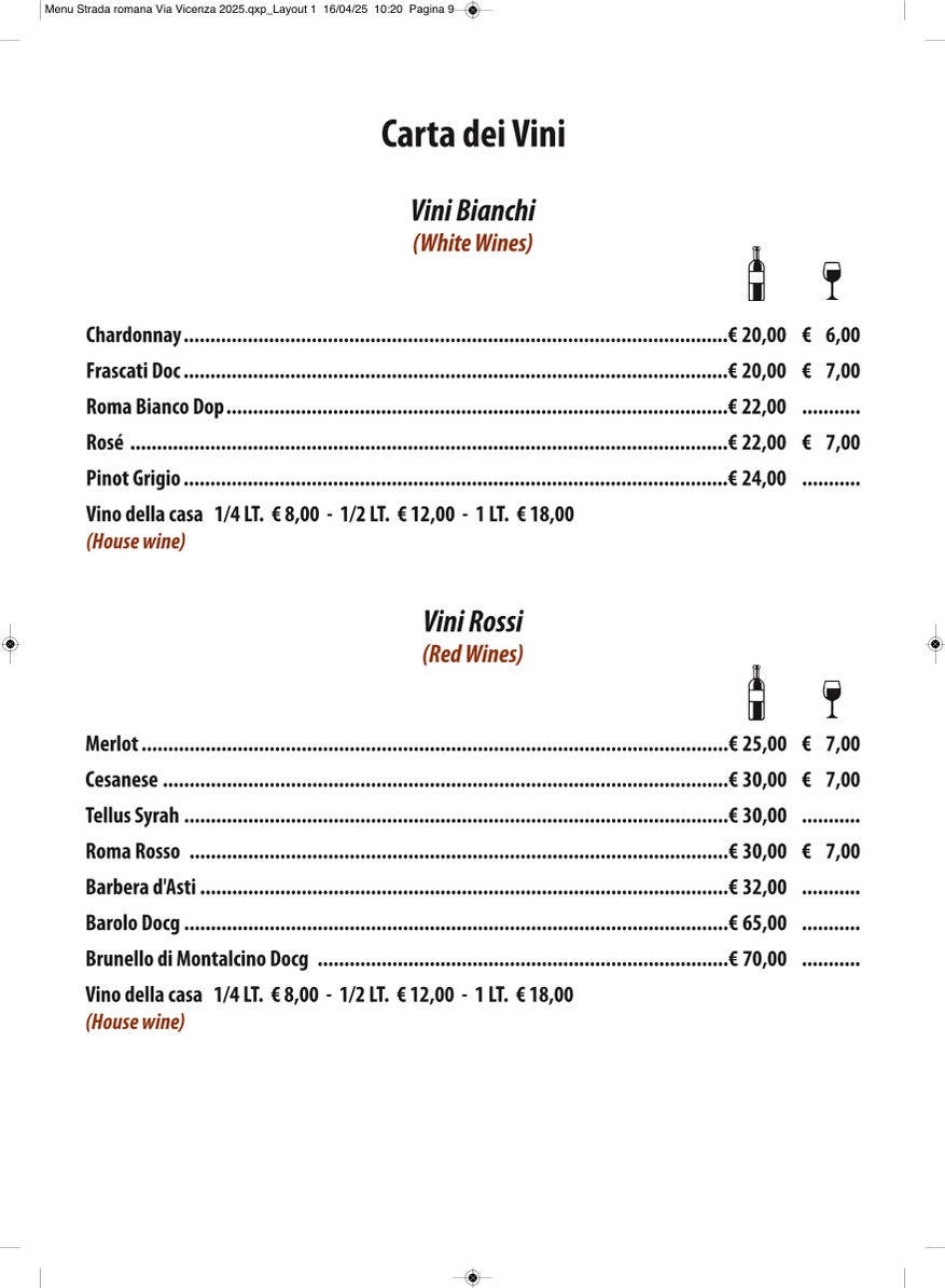 STRADAROMANA Restaurant menu 9