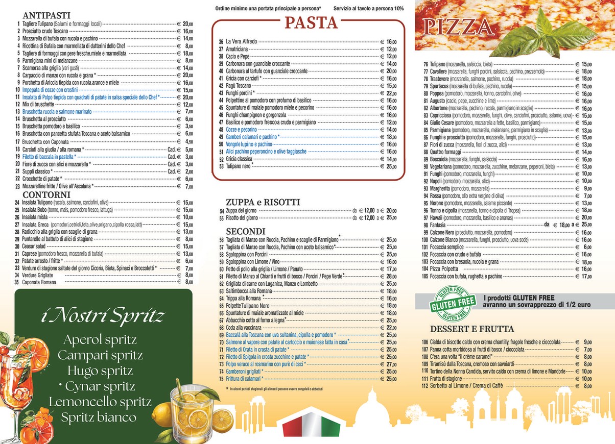 Il Tulipano Nero menu 1